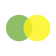 Filtros intercambiáveis verde e amarelo